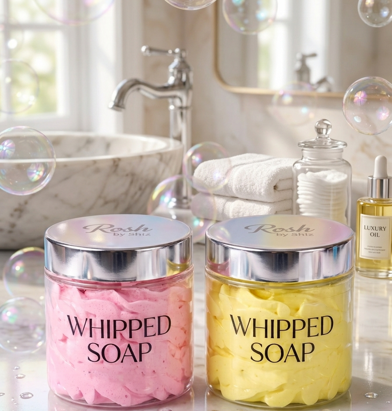 Rosh by Shiz Whipped Soap | Luxurious Moisturizing Body Cleanser | Soft & Creamy Foaming Bath Soap