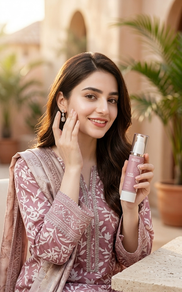 Aura Bloom Glow Guard Sun Block SPF – UV Protection Sunscreen with Brightening Formula | 50ml
